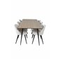 Silar Dining Table - 180 cm - "Wood Look"  Melamine / Black Legs, Velvet Dining Chair Corduroy - Beige / Black_6