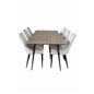 Silar Dining Table - 180 cm - "Wood Look"  Melamine / Black Legs, Leone Dining Chair - Beige / Black_6