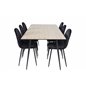 Silar Dining Table - 180 cm - "Wood Look"  Melamine / Black Legs, Polar Dining Chair - Black legs / Black Velvet (ersätter 19902