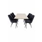 Silar ruokapöytä - 180 cm - "Wood Look" Melamiini / mustat jalat, Velvet Deluxe ruokapöytä - musta / musta_6
