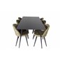 Silar Spisebord - 180 cm - Sort Melamin / Sorte Ben, Velvet Dining Chiar - Sorte ben - Dusty Green Velvet_6