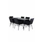 Silar Dining Table - 180 cm - Black Melamine / Black Legs+Pippi Chair - Black / Black Velvet_6