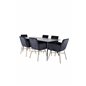 Silar Dining Table - 180 cm - Black Melamine / Black Legs+Pippi Chair - Distressed Copper / Black Velvet_6