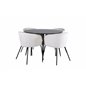 Silar Dining Table - Round 100 cm - Black Melamine / Black Legs+Berit Chair - Black / Beige Velvet_4