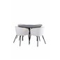 Silar Dining Table - Round 100 cm - Black Melamine / Black Legs+Berit Chair - Black / Beige Velvet_4