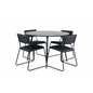 Silar Dining Table - Round 100 cm - Black Melamine / Black Legs+Kenth Chair - Black / Black PU_4