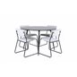 Silar Dining Table - Round 100 cm - Black Melamine / Black Legs+Kenth Chair - Black / Light Grey Velvet_4