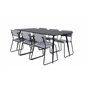 Silar Dining Table - 180 cm - Black Melamine / Black Legs+Kenth Chair - Black / Light Grey Velvet_6