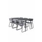 Silar Dining Table - 180 cm - Black Melamine / Black Legs+Kenth Chair - Black / Light Grey Velvet_6