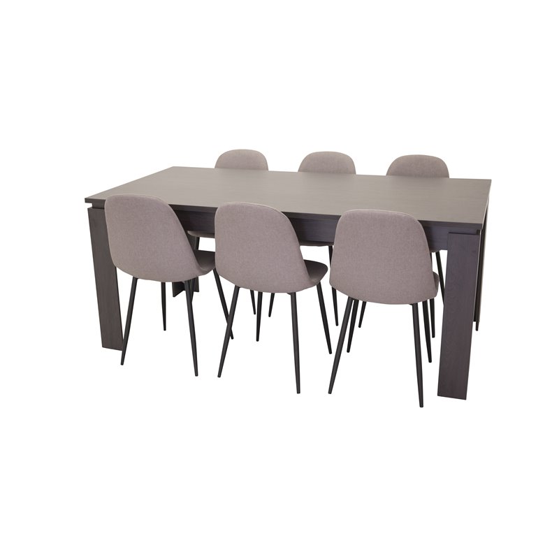 Lind Dining Table 180*90*H78 - Black Oak, Polar Dining Chair - Grey / Black_6