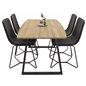 Inca Dining table - Wood / Black, X-Chair - Black / Black_4