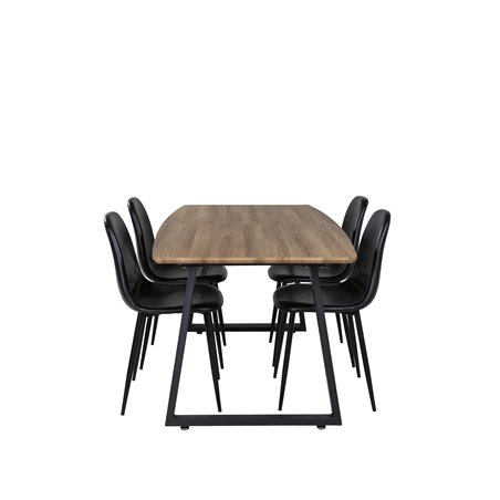 Inca Dining table - Wood / Black, Polar Dining Chair Black / black_4