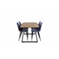 Inca Dining Table - 160/200*85*H75 - Oak / Black, Polar Dining Chair - Black Legs - Blue Fabric_4