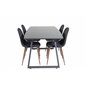 Inca Extentiontable - Black top / black Legs, Polar Dining Chair - Walnut Legs - Black Fabric_4