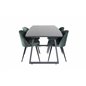 Inca forlængerbord - Sort top / sorte ben, Spisebordsstol i fløjl - Grøn / Sort_4