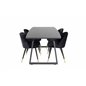 Inca Extentiontable - Black top / black Legs, Velvet Dining Chair Brass - Black / Black_4