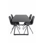 Inca Extentiontable - Black top / black Legs, Polar Dining Chair with Spin function - black Legs - Black PU - Black Stitches_4