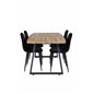 Inca Dining Table - 160/200*85*H75 - Oak / Black, Polar Diamond Dining Chair - Black Legs - Black Velvet_4