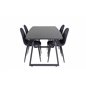 Inca Extentiontable - Black top / black Legs, Polar Dining Chair - Black Legs - Black Fabric_4