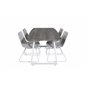Inca Extentiontable - grey "oak"  / white Legs, Cirebon Dining Chair - White Wash_4