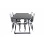 Inca Extentiontable - Black top / black Legs, Polar Diamond Dining Chair - Black Legs - Grey Velvet_4