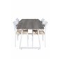 Inca Extentiontable - grey "oak"  / white Legs, Polly Dining Chair - Nature / White_4