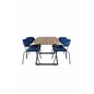 Inca Dining Table - 160/200*85*H75 - Oak / Black, Arrow armchair - Black Legs - Blue Velvet_4