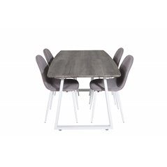 Inca Extentiontable - grey "oak" / white Legs, Polar Dining Chair - Grey / White_4