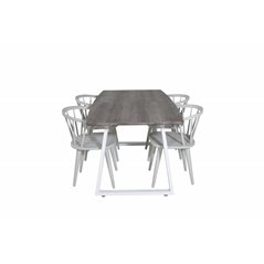 Inca Extentiontable - grey "oak"  / white Legs, Bullerbyn Windsor Dining Chair - Grey_4