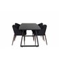 Inca Extentiontable - Black top / black Legs, Arch Dining Chair - Walnut Legs - Black Fabric_4