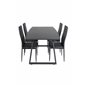 Inca Extentiontable - Black top / black Legs, Slim High Back Dining Chair - Black Legs - Black PU_4