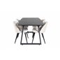 Inca Extentiontable - Musta toppi / mustat jalat, Velvet ruokatuoli - beige / musta_4