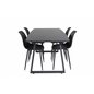 Inca Extentiontable - Black top / black Legs, Polar Plastic Dining Chair - Black Legs / Black Plastic_4