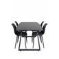 Inca Extentiontable - Black top / black Legs, Polar Plastic Dining Chair - Black Legs / Black Plastic_4