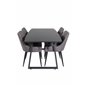 Inca Extentiontable - Black top / black Legs, Plaza Dining Chair - Dark Grey / Black_4