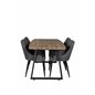 Inca Dining Table - 160/200*85*H75 - Oak / Black, Plaza Dining Chair - Dark Grey / Black_4