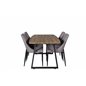 Inca Dining Table - 160/200*85*H75 - Oak / Black, Leone 2 Dining Chair - Grey / Black_4