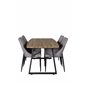 Inca Dining Table - 160/200*85*H75 - Oak / Black, Leone 2 Dining Chair - Grey / Black_4