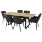 Inca Dining Table - 160/200*85*H75 - Oak / Black, Comfort Dining Chair - Black / Black_4