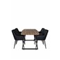 Inca Dining Table - 160/200*85*H75 - Oak / Black, Comfort Dining Chair - Black / Black_4