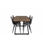 Inca Dining Table - 160/200*85*H75 - Oak / Black, Polar Dining Chair - Grey / Black_4