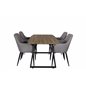 Inca Dining Table - 160/200*85*H75 - Oak / Black, Comfort Dining Chair - Grey / Black_4
