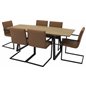 Inca Dining Table - 160/200*85*H75 - Oak / Black, Art Armchair - Brown / Black_4