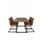 Inca Dining Table - 160/200*85*H75 - Oak / Black, Art Armchair - Brown / Black_4