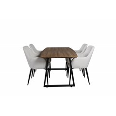 Inca Dining Table - 160/200*85*H75 - Oak / Black, Comfort Dining Chair - Beige / Black_4