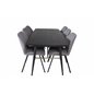 Gold Extention table - 180/220*85*H76 Black Veneer - Black legs - Brass details, Gemma Dining Chair - Black Legs - Grey Fabric_6