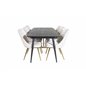 Gold Extention table - 180/220*85*H76 Black Veneer - Black legs - Brass details, Velvet Deluxe Dining Chair - Beige / Brass_6