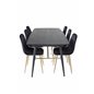 Gold Extention table - 180/220*85*H76 Black Veneer - Black legs - Brass details, Polar Dining Chair - Black / Brass_6