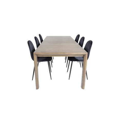 Slider Extention Table - Smoked Oak - 170, 40, 40cm , Polar Dining Chair - Black legs / Black Velvet (ersätter 19902-888)_6
