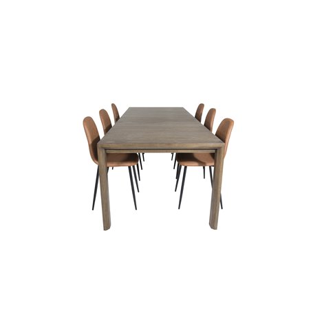 Slider Extention Table - Smoked Oak - 170, 40, 40cm , Polar Dining Chair - Brown / Black _6